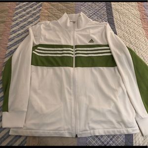 Adidas White/Green Training Jacket Large